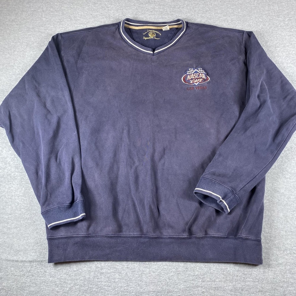 NASCAR Cafe Las Vegas Sweatshirt Mens 2XL Blue Pullover Eagle Dry Goods Crewneck